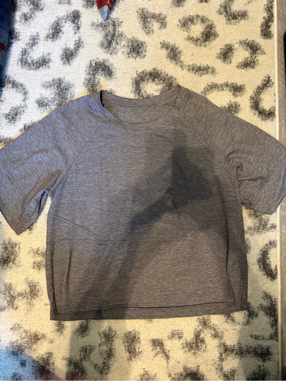 SHEIN Gray Heather Short-Sleeve Crewneck Top